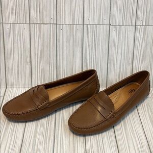 Brown Leather Loafers for Women